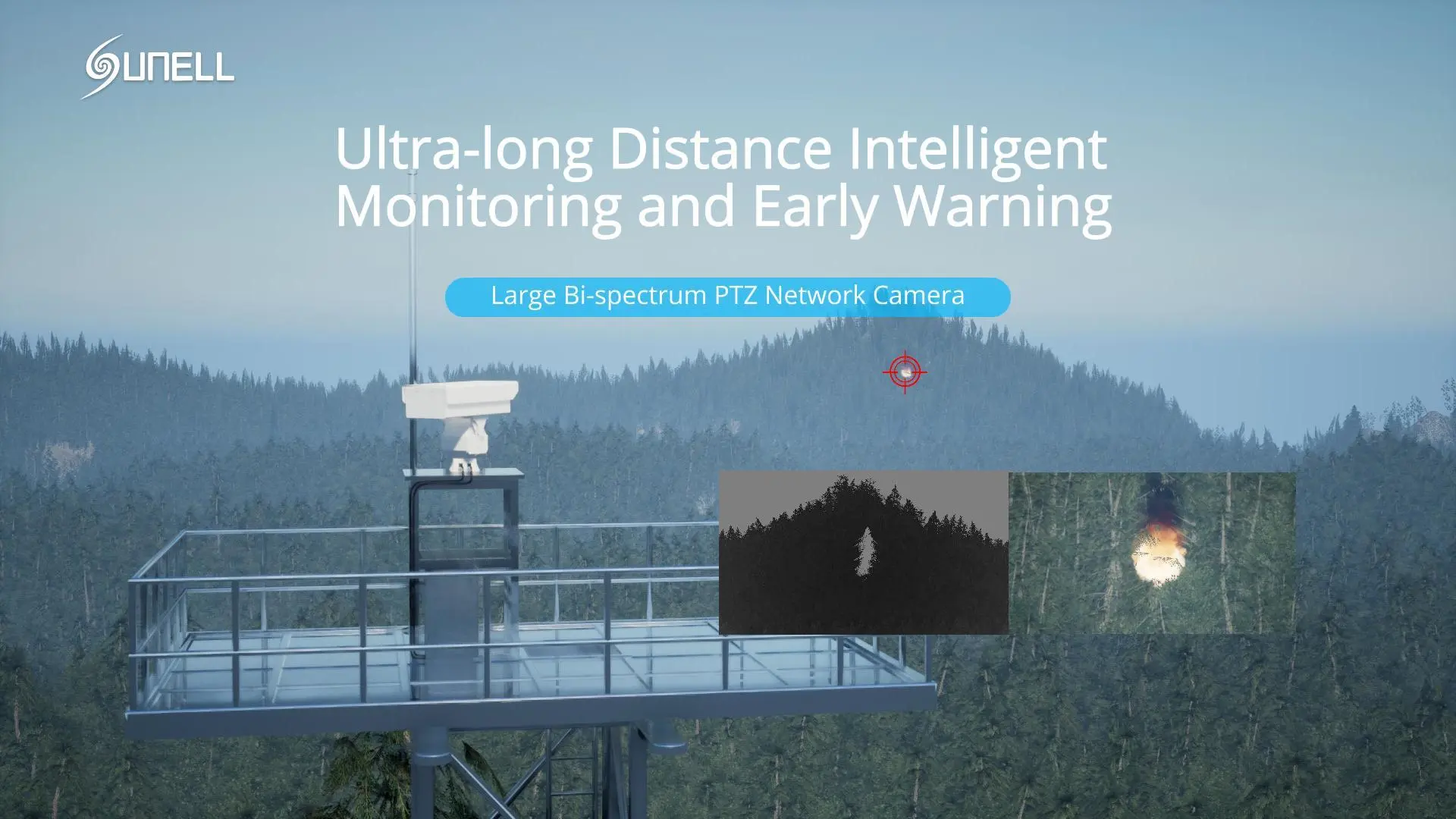 Camera mạng PTZ quang phổ hai chiều lớn sunell