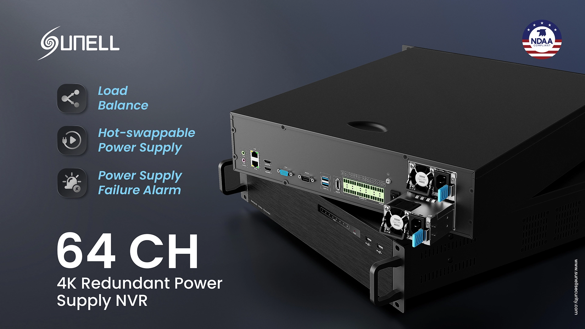 Sunell ra mắt NVR nguồn dự phòng 64-ch 4K Mới để đảm bảo giám sát ổn định